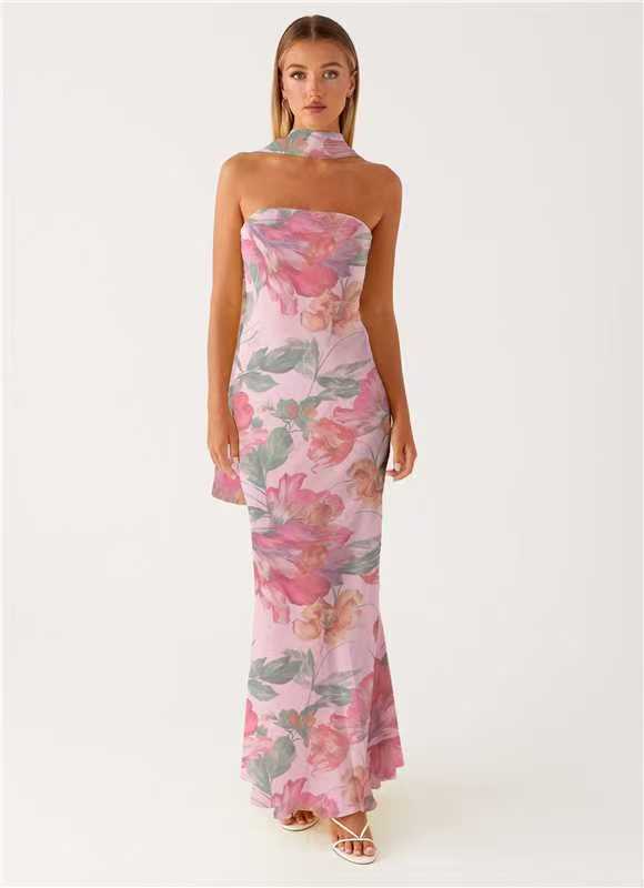 Multicolor Sling Seaside Holiday Fishtail Dress