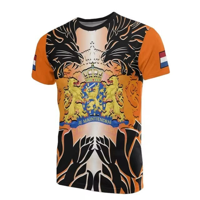 Dutch Men's T-shirt Fashion Round Neck Top