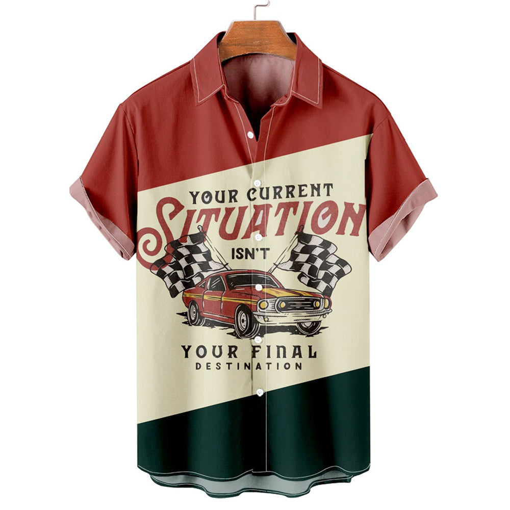 Shirt 3D Digital Printing Loose Short Sleeve Shirt Men's Top