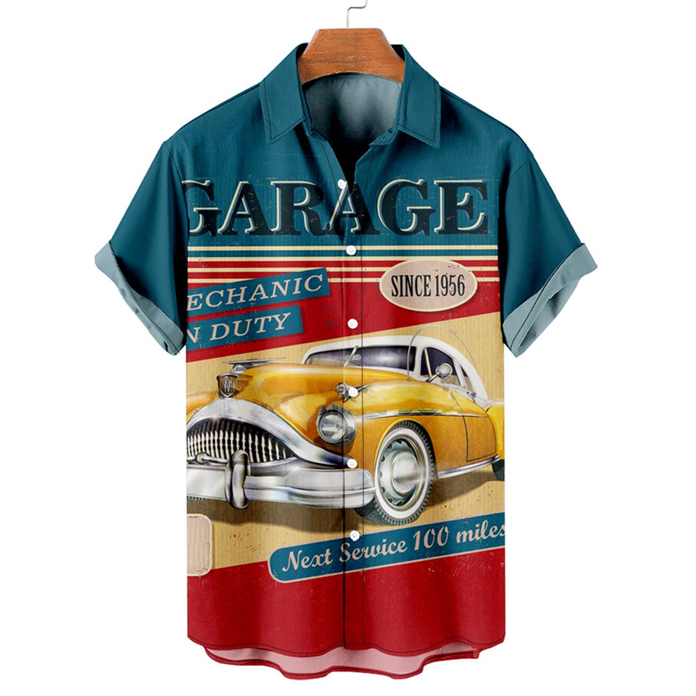 Shirt 3D Digital Printing Loose Short Sleeve Shirt Men's Top