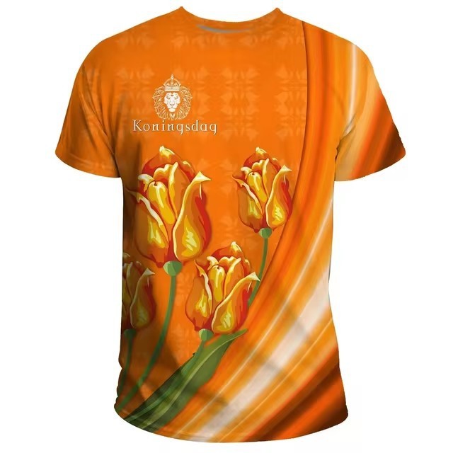 Dutch Men's T-shirt Fashion Round Neck Top