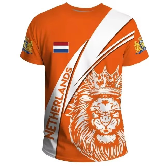 Dutch Men's T-shirt Fashion Round Neck Top