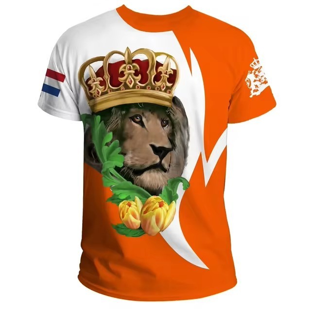 Dutch Men's T-shirt Fashion Round Neck Top