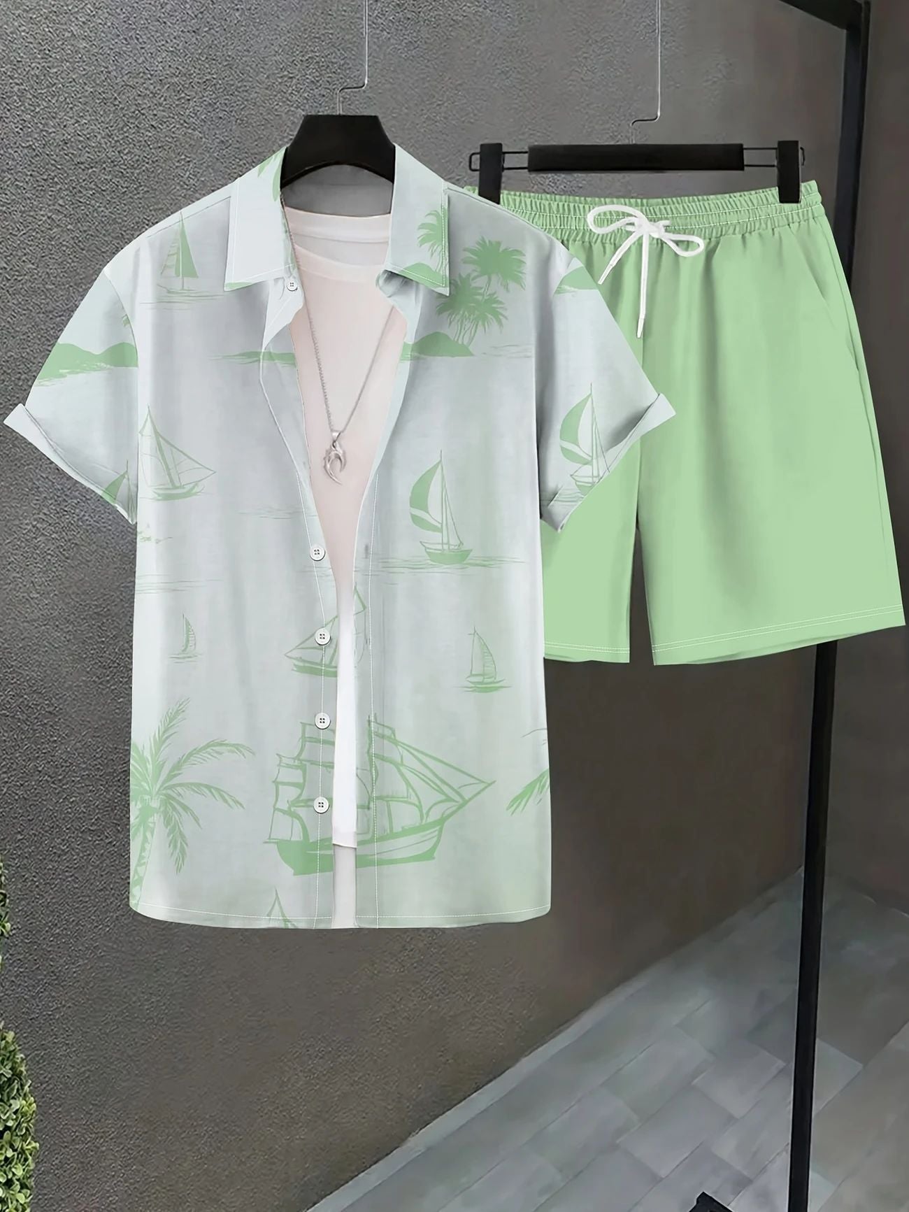 Amazon Men's Summer Suit Ice Breathable Casual Suit Shirt Men's Shirt