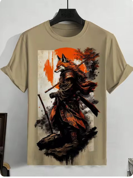 Men's Japanese Style Ukiyo-e Graphic 3D Printed Casual Short-sleeved T-shirt
