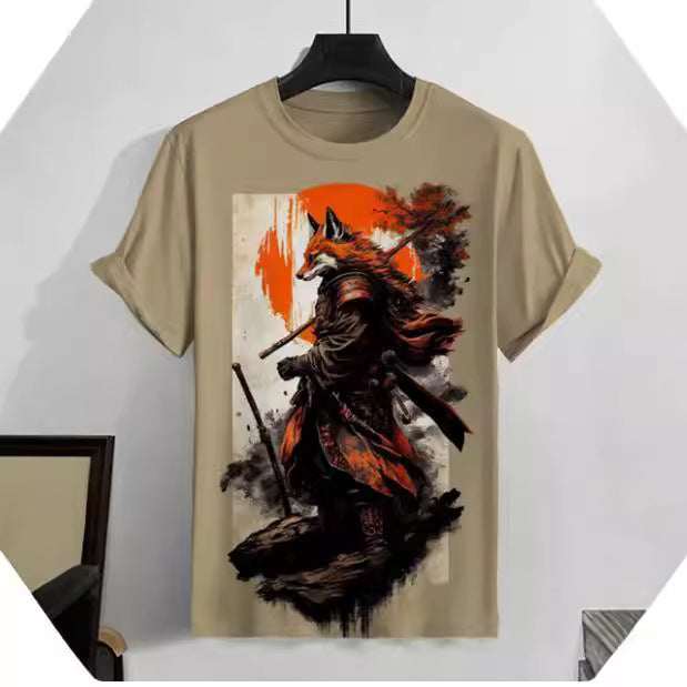 Men's Japanese Style Ukiyo-e Graphic 3D Printed Casual Short-sleeved T-shirt