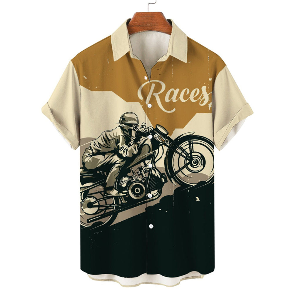 Shirt 3D Digital Printing Loose Short Sleeve Shirt Men's Top