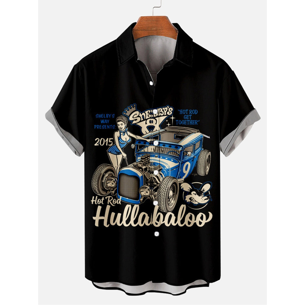 Shirt 3D Digital Printing Loose Short Sleeve Shirt Men's Top