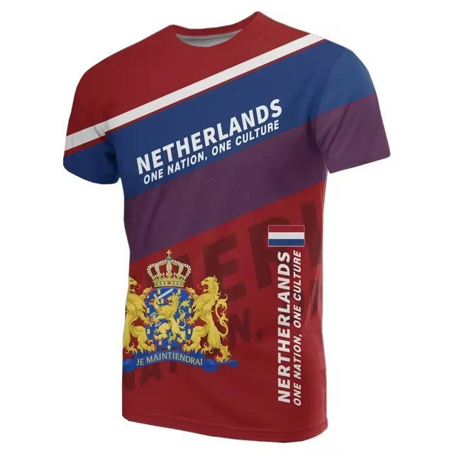 Dutch Men's T-shirt Fashion Round Neck Top